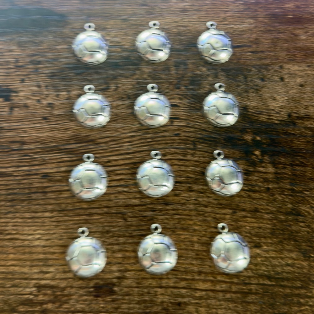 Soccer Ball Alloy Charms Pendant For Jewelry Making Supplies Lot of 12, NWOT